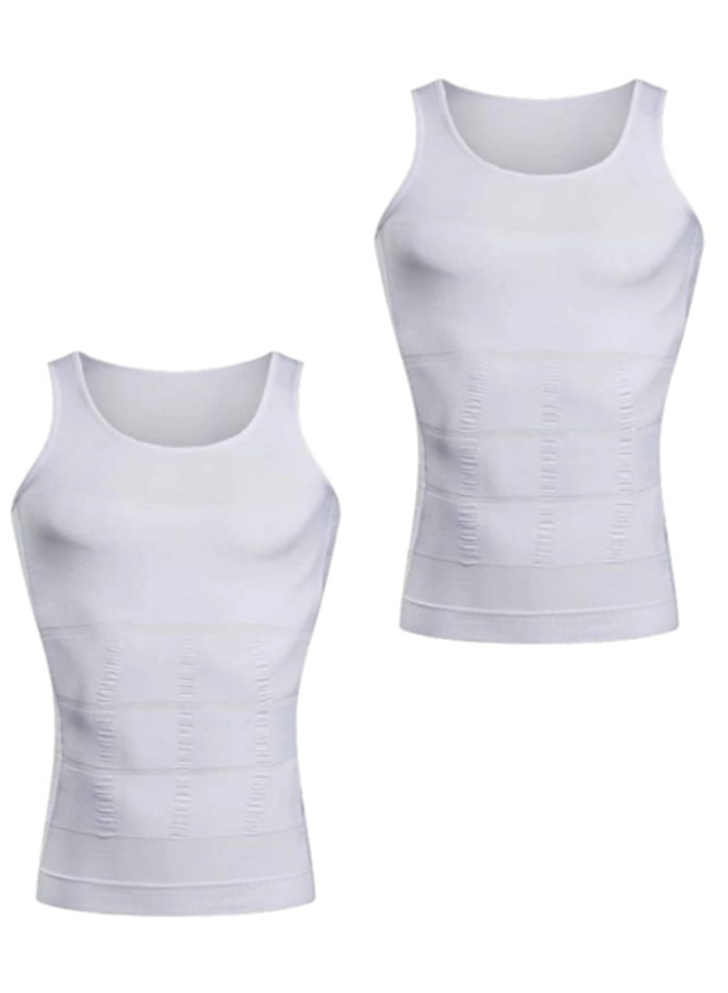 مشد رجالي ضاغط لتنحيف و شد منطقة البطن واخفاء التثدي لدى الرجال مجموعة من 2 قطع - Image 1